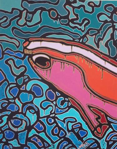 Original Figurative Fish Paintings by Florence Tedeschi