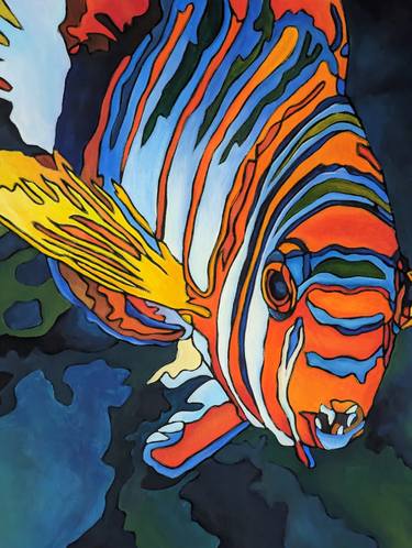 Original Figurative Fish Paintings by Florence Tedeschi