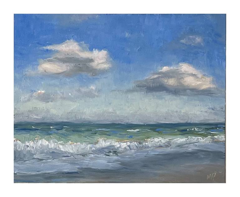 Original Impressionism Beach Painting by Mattie Perrigan