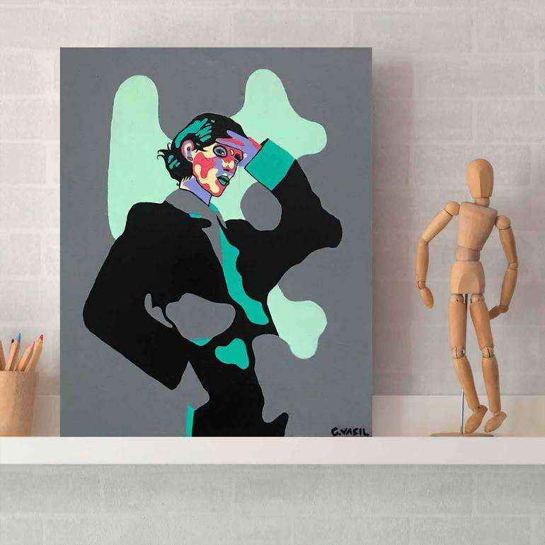 Original Abstract People Painting by Gusté  Design