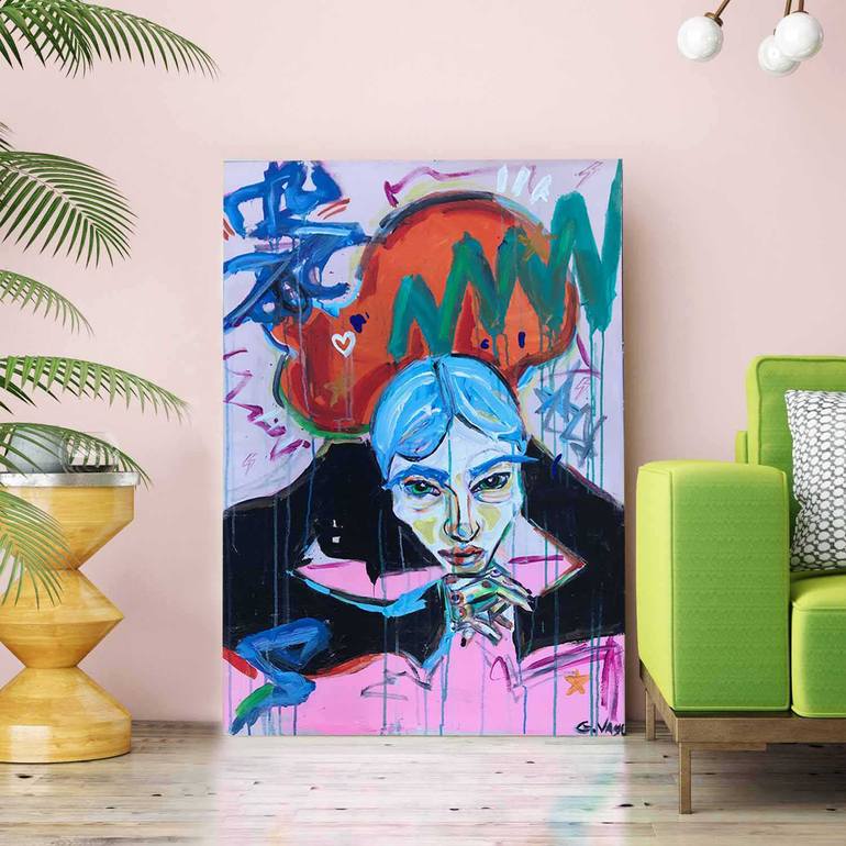 Original Abstract People Painting by Gusté  Design