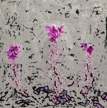 Original Abstract Expressionism Floral Paintings by Christine Noel