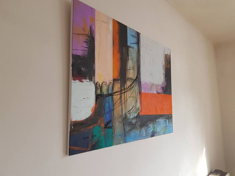 Original Art Deco Abstract Painting by Dimple Kashyap