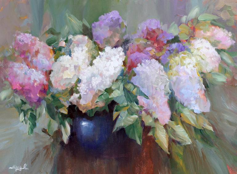 Les Lilas (lilac) Painting By Nadiejda Mouly 