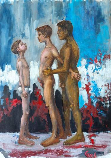 Drawings Of Nudes - Naked Boy Paintings | Saatchi Art