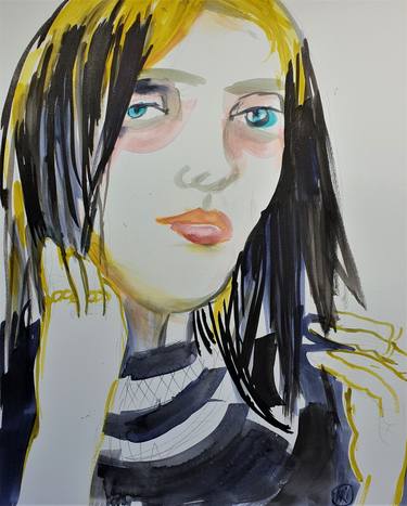 Original Expressionism Portrait Painting by Ariane Messerschmitt