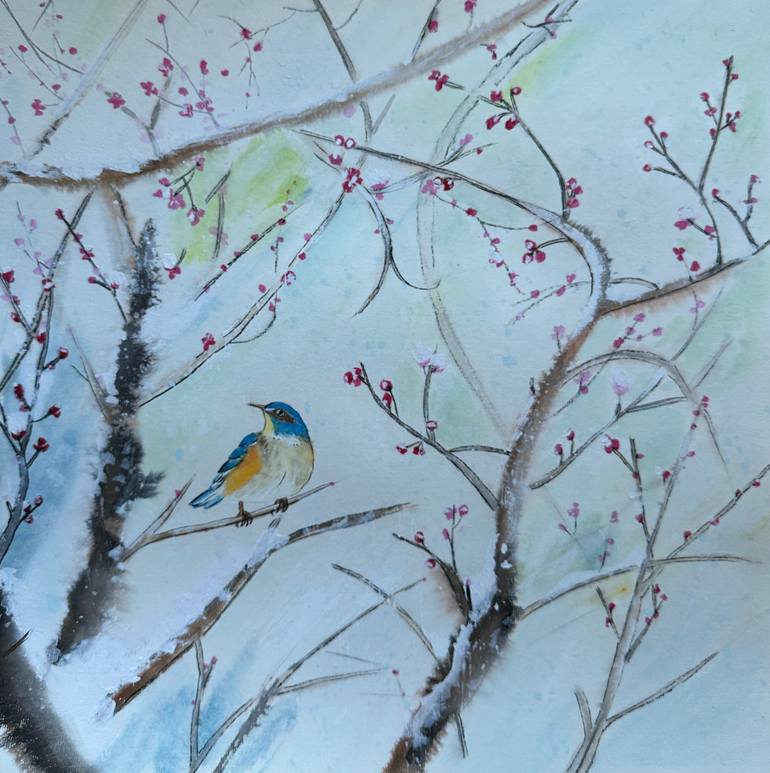 Original Nature Painting by Yichan Li | Abstract Expressionism Art on Paper | A Whisper of Spring