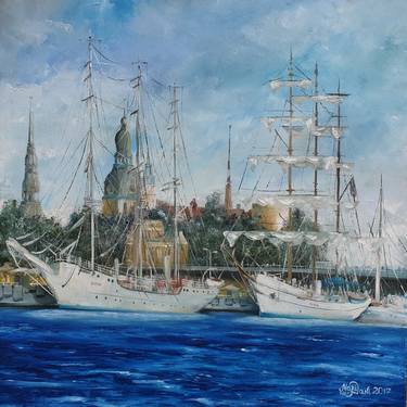 Print of Boat Paintings by Marina Daniluka