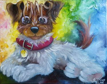 Print of Dogs Paintings by Marina Daniluka