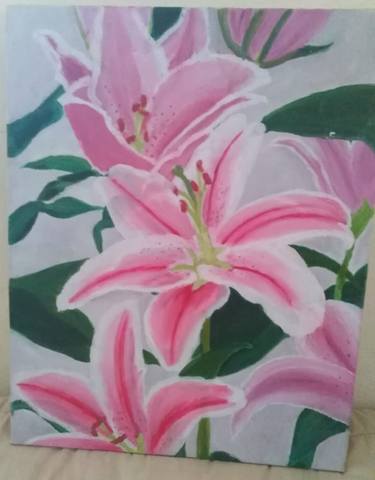 Original Floral Painting by Rosy Valdez