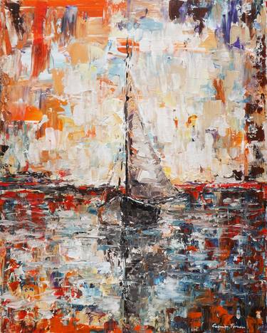 Print of Modern Sailboat Paintings by Cosmin Fercau