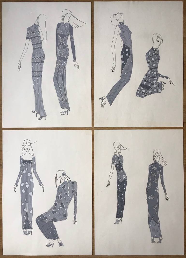 Original Illustration Fashion Painting by Shakhmardan Zhumakhanov