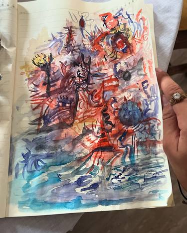 Original Abstract Expressionism Patterns Painting by Eva Konstantinou