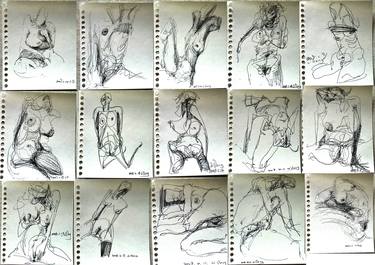 Original Expressionism Erotic Drawings by Dong Li-Blackwell