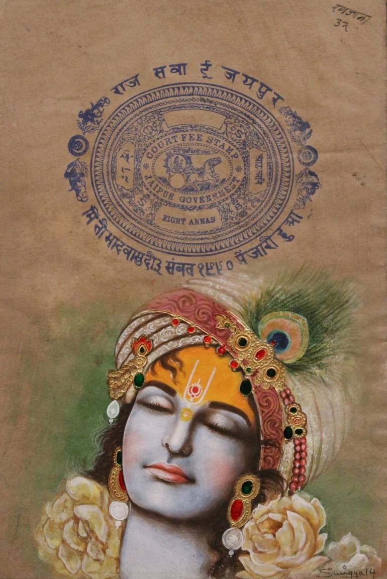 Meditating Krishna Painting By Suvigya Sharma Saatchi Art