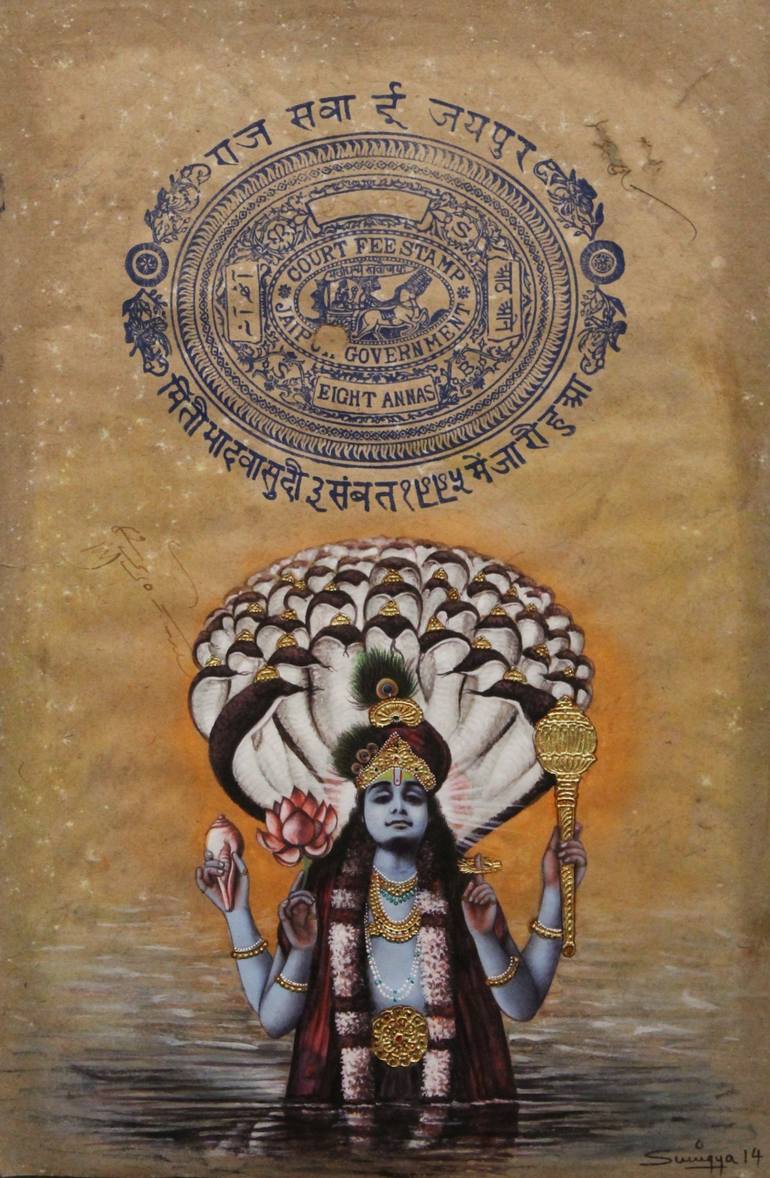 Vishnu Avatar Painting by Suvigya Sharma | Saatchi Art