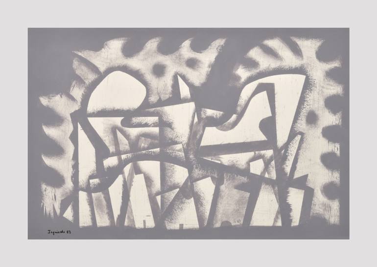 Original Abstract Geometric Painting by Manuel Izquierdo