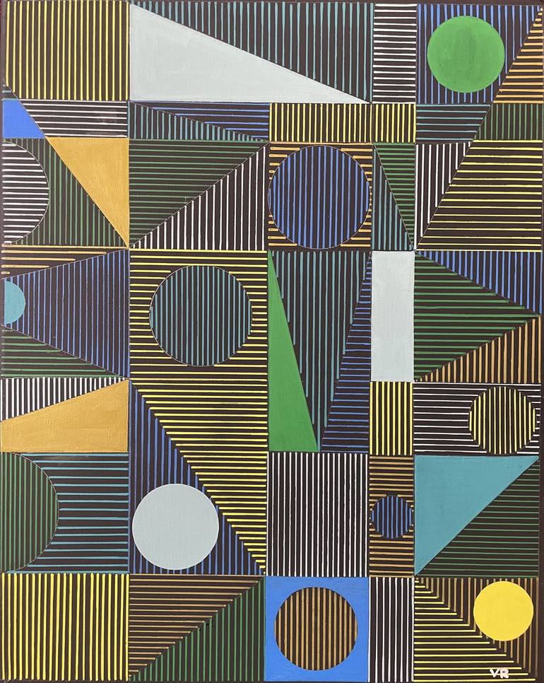 Original Geometric Painting by veronica romualdez