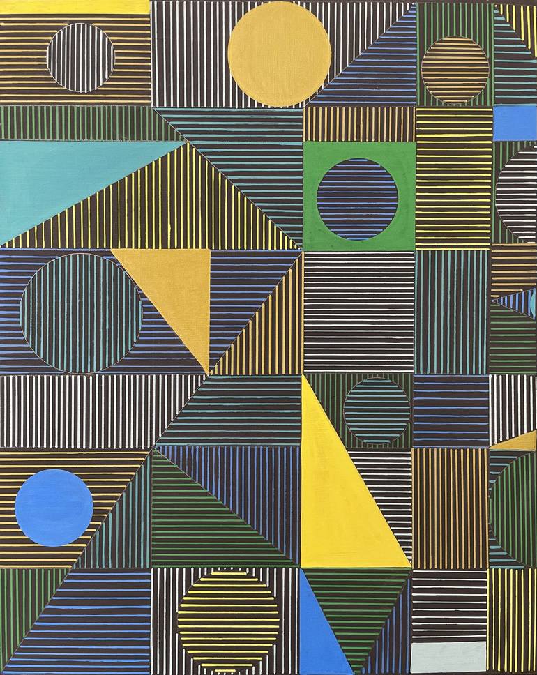 Original Geometric Painting by veronica romualdez