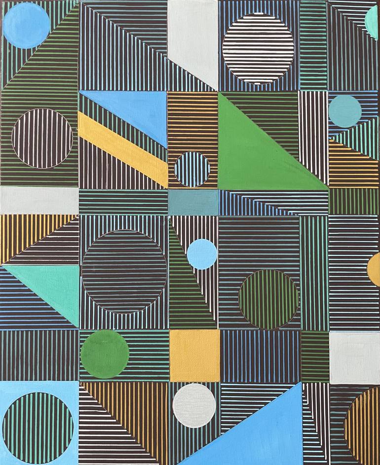 Original Contemporary Geometric Painting by veronica romualdez