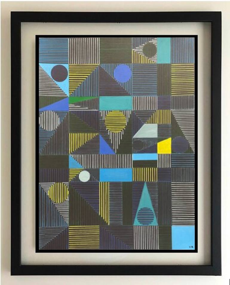 Original Geometric Painting by veronica romualdez