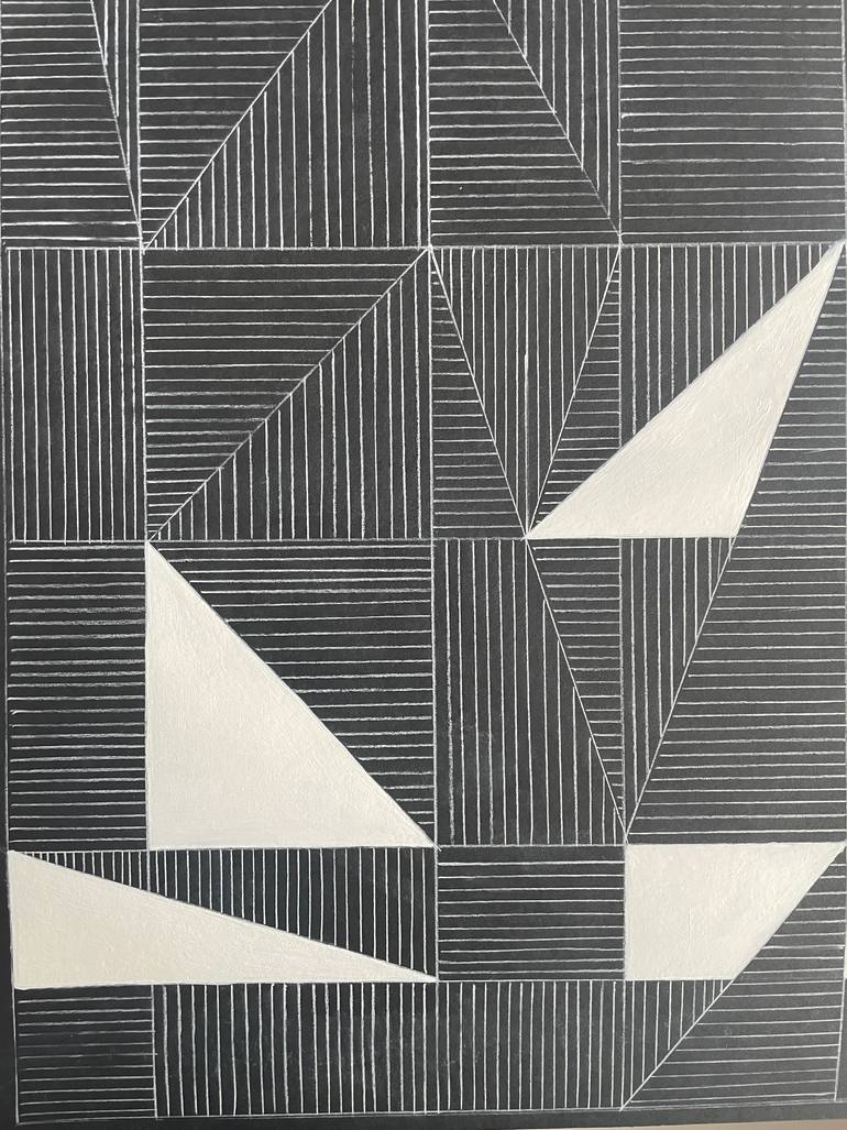 Original Contemporary Geometric Drawing by Veronica Romualdez