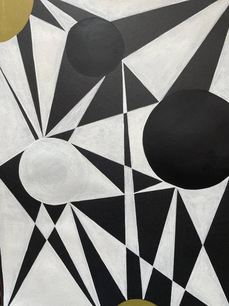 Original Abstract Geometric Painting by veronica romualdez