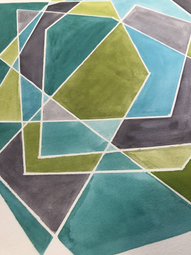 Original Abstract Geometric Painting by veronica romualdez