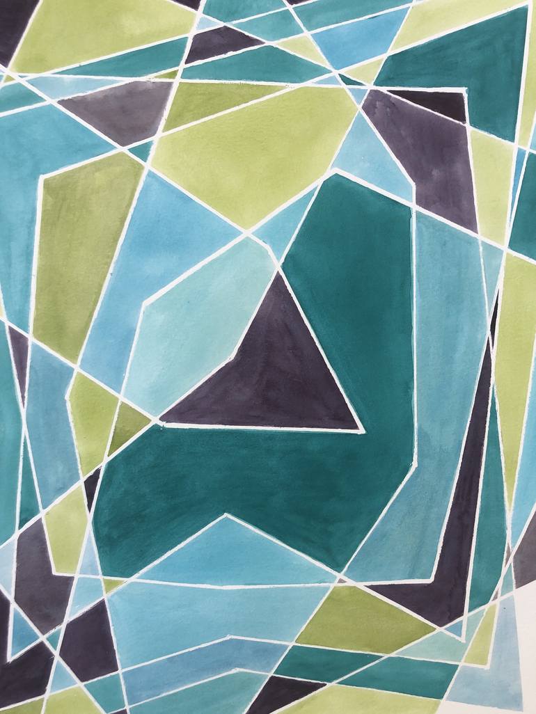 Original Geometric Painting by veronica romualdez