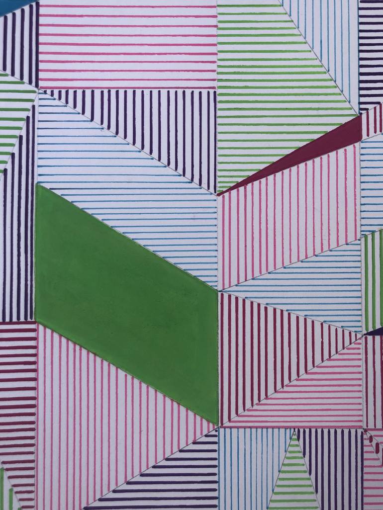 Original Geometric Painting by veronica romualdez