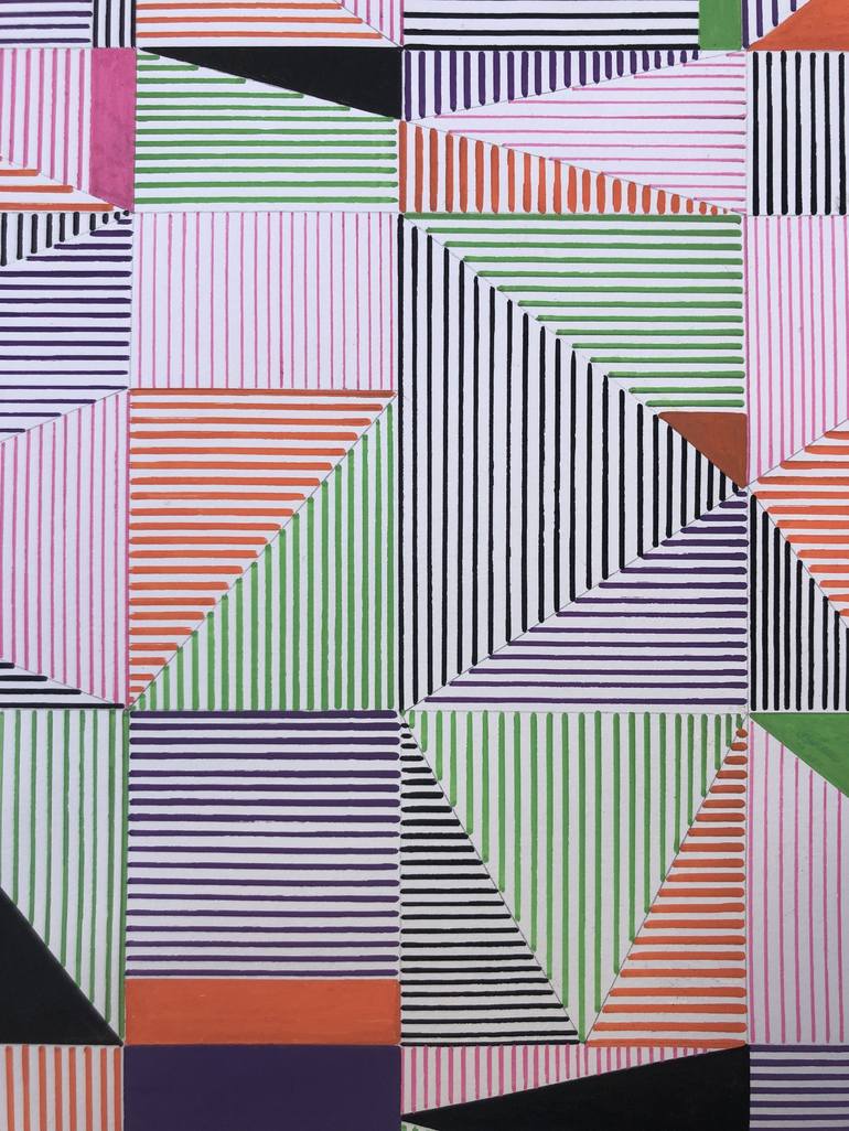 Original Geometric Painting by veronica romualdez