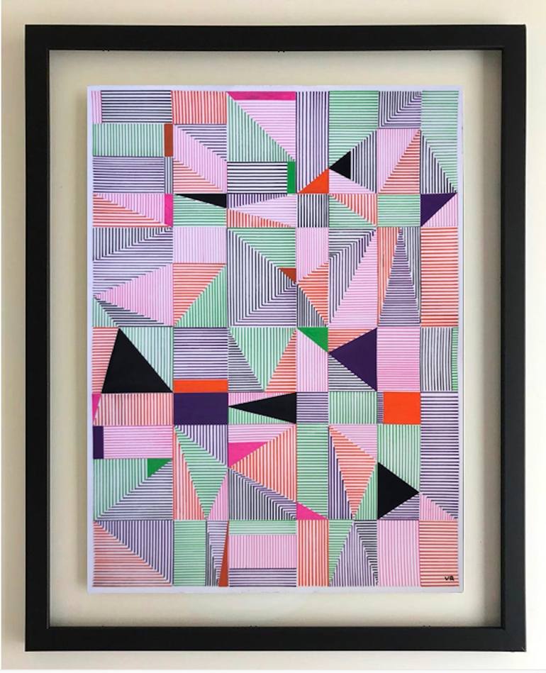 Original Geometric Painting by veronica romualdez