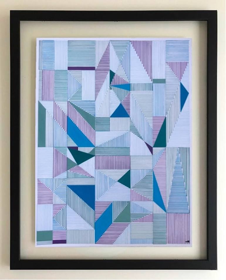 Original Geometric Painting by veronica romualdez