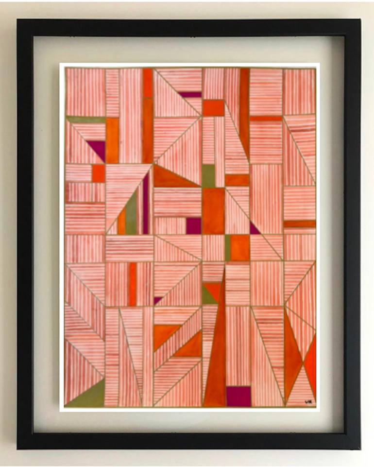 Original Geometri Geometric Painting by Veronica Romualdez