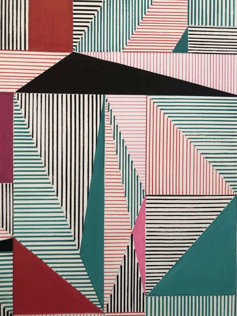 Original Geometric Painting by veronica romualdez