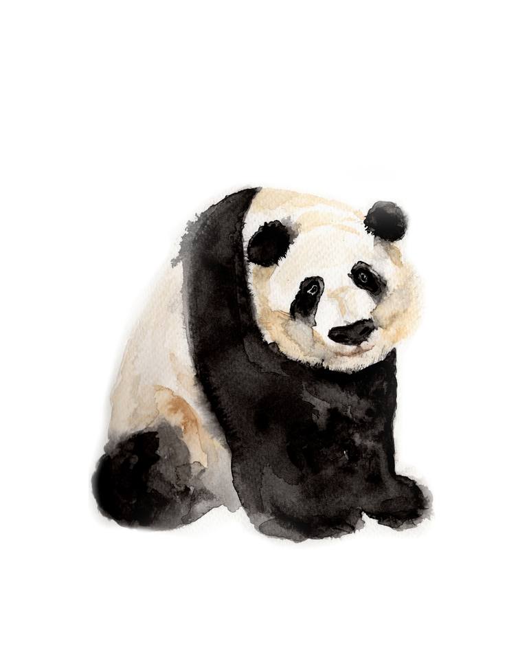 Chi - Panda Watercolour by Rebecca Hyde of Wild Earth Art - Print