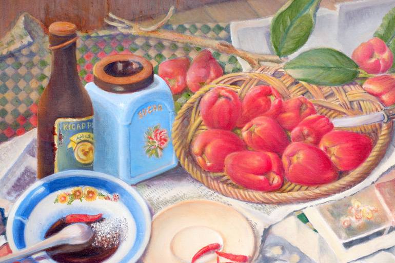 Original Documentary Still Life Painting by Tajuddin Gendut