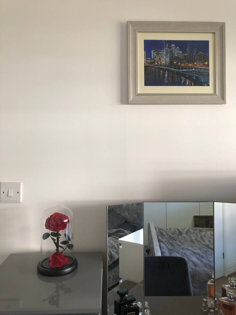 Original Art Deco Cities Painting by Hanieh Zaab