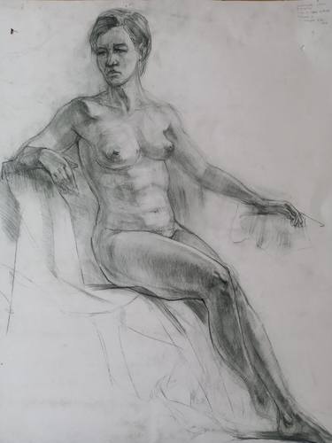 Print of Realism Nude Drawings by Евгений Давыдюк