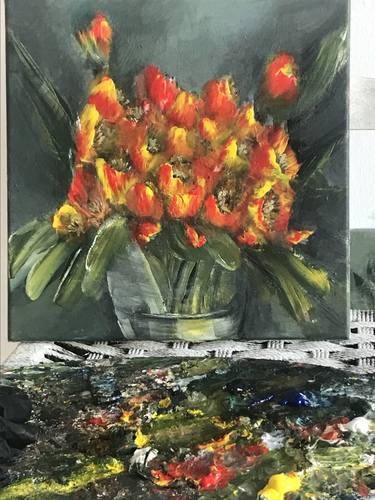 Original Floral Painting by Narine Kirakosyan