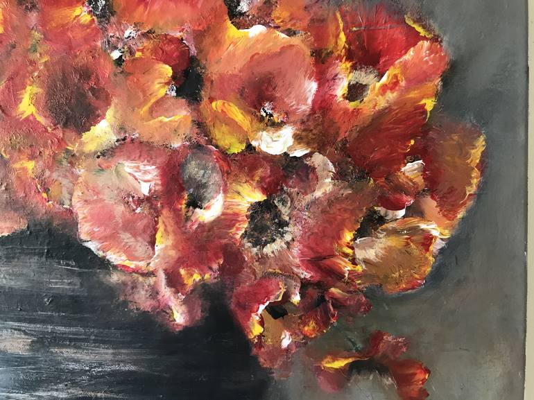 Original Abstract Floral Painting by Narine Kirakosyan