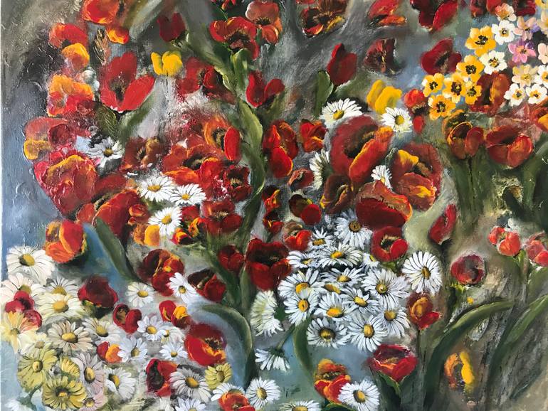 Original Abstract Expressionism Abstract Painting by Narine Kirakosyan