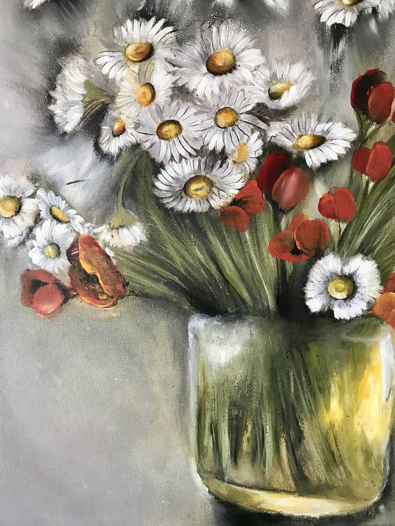 Original Abstract Floral Painting by Narine Kirakosyan