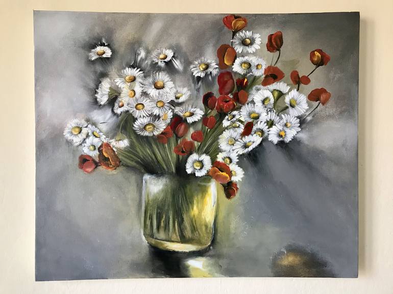 Original Floral Painting by Narine Kirakosyan