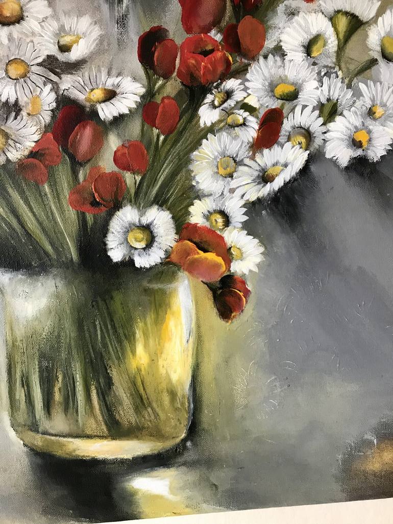 Original Abstract Floral Painting by Narine Kirakosyan