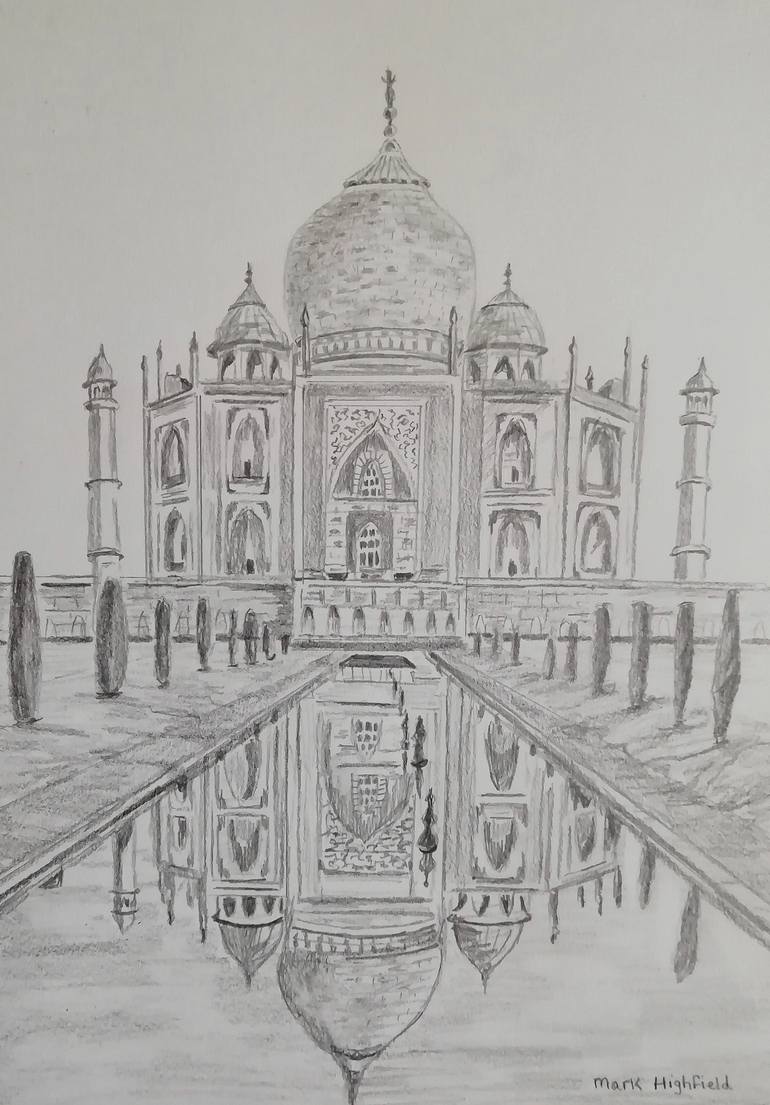 drawing of taj mahal