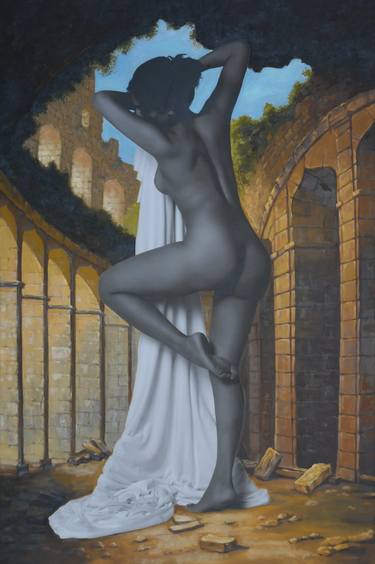 Original Classicism Nude Mixed Media by peaush panesar