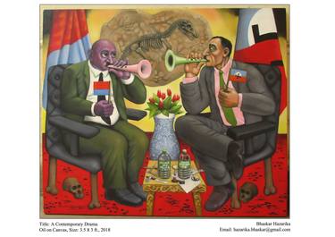 Print of Surrealism Political Paintings by BHASKAR HAZARIKA