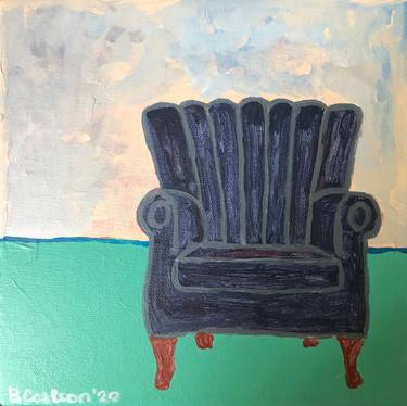 Empty Chairs: Blue Velvet Chair thumb