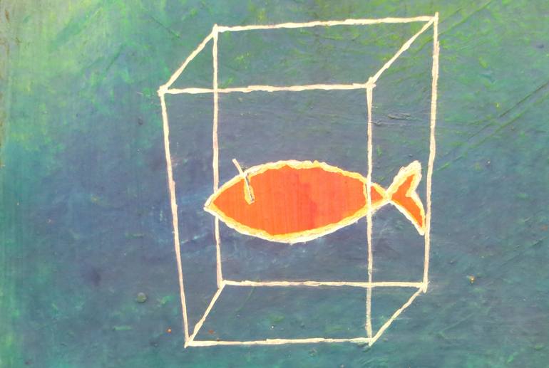 Original Conceptual Fish Painting by Giovanni Morgese